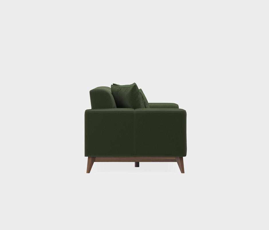 Netha 3-zitsbank met Slaapfunctie Mohair Look Donkergroen