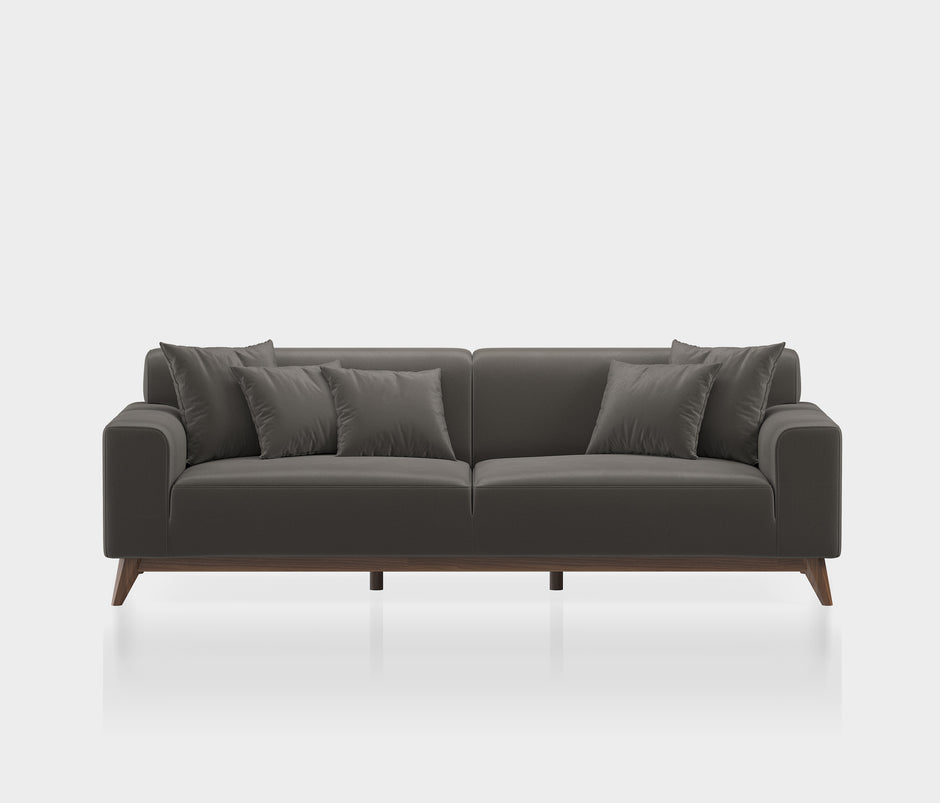 Netha 3-zitsbank met Slaapfunctie Mohair Look Donkergrijs