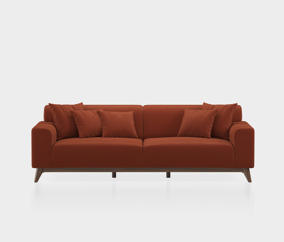 Netha 3-zitsbank met Slaapfunctie Mohair Look Oranje