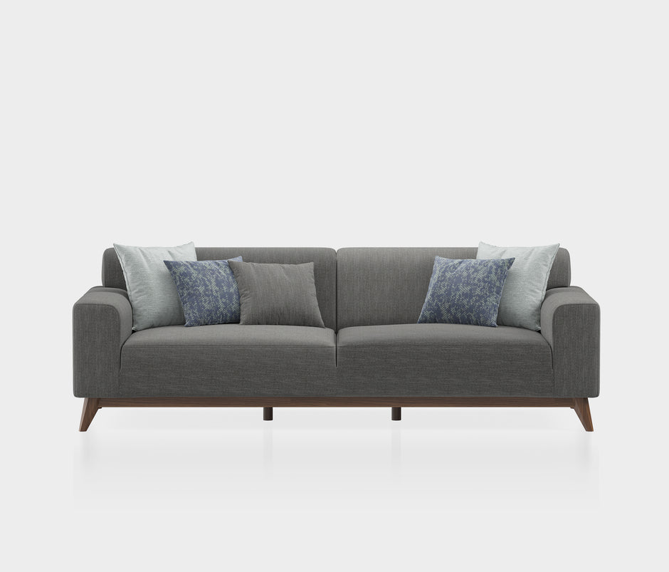 Netha 3-zitsbank met Slaapfunctie Linnen Look Grijs