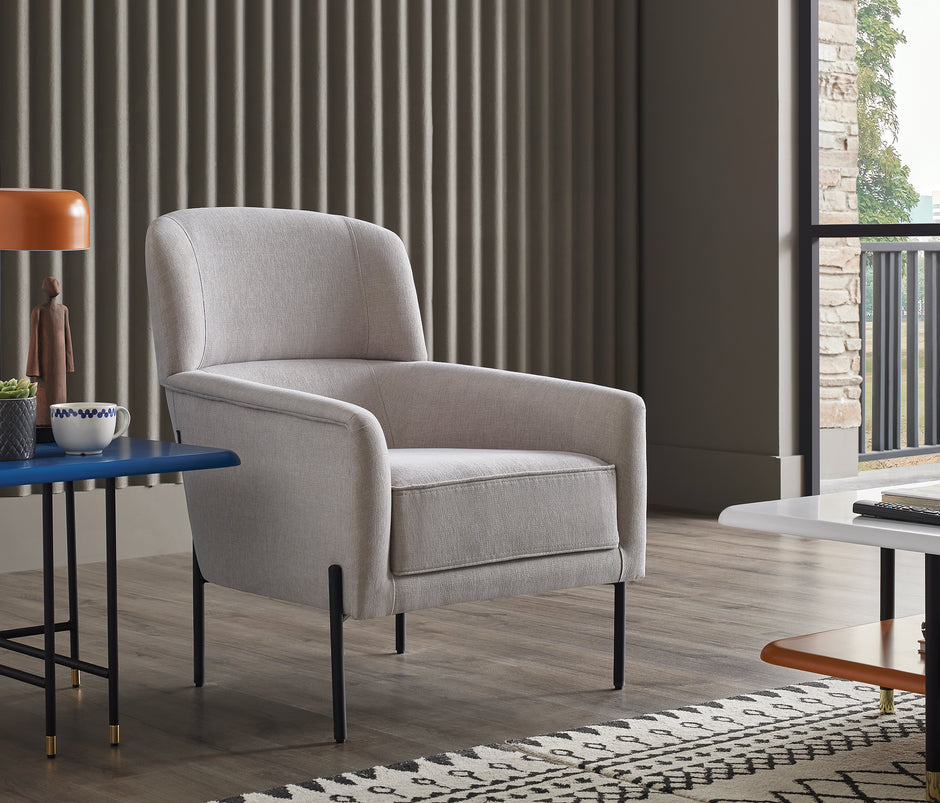 Dante Fauteuil Linnen Look Lichtgrijs