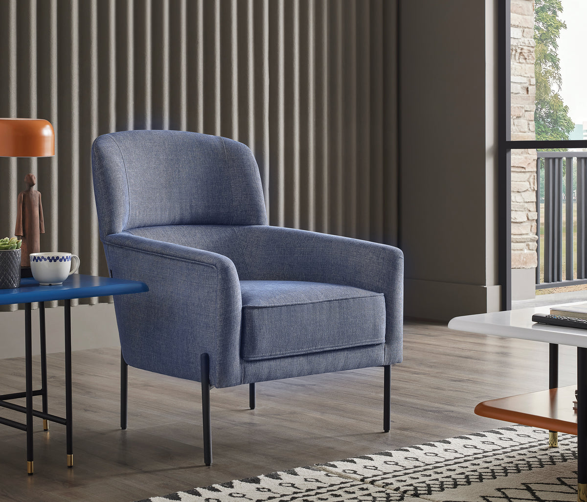 Dante Fauteuil Linnen Look Blauw - foto 3