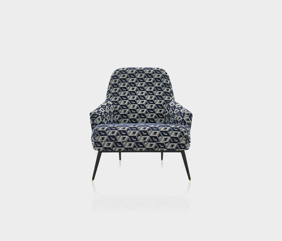 Valdera Fauteuil Linnen Look Marineblauw