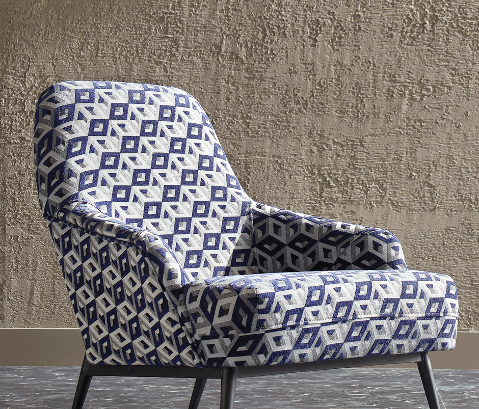 Valdera Fauteuil Linnen Look Marineblauw