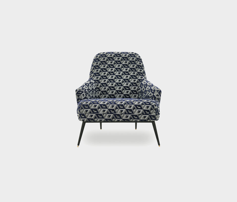 Valdera Fauteuil Linnen Look Marineblauw