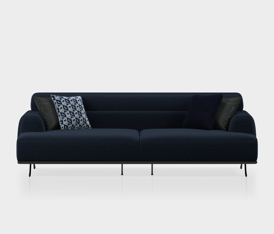 Valdera 3-zitsbank Chenille Zwart (1357873)