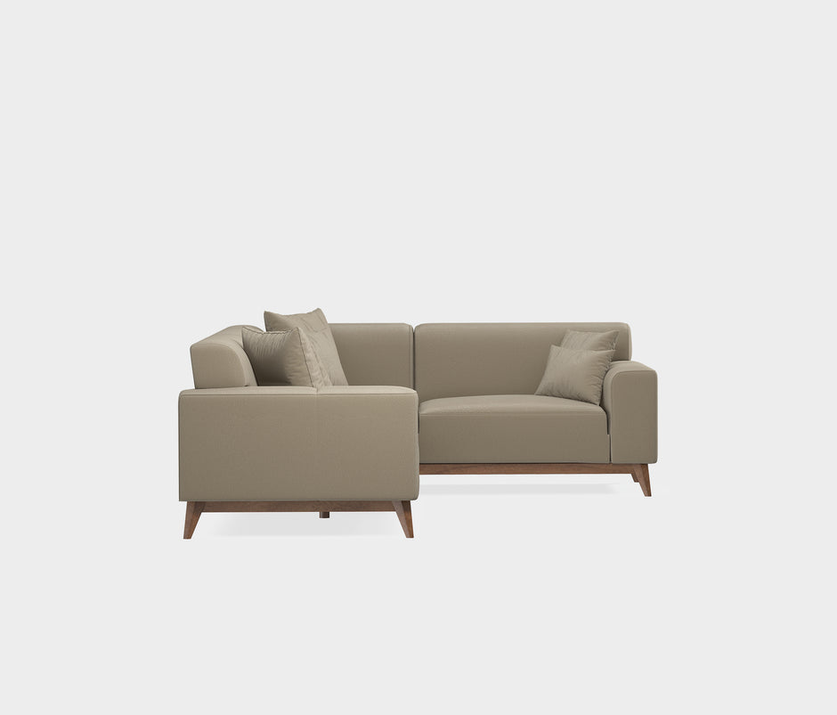 Netha Hoekbank met Slaapfunctie Rechts Mohair Look Cappuccino