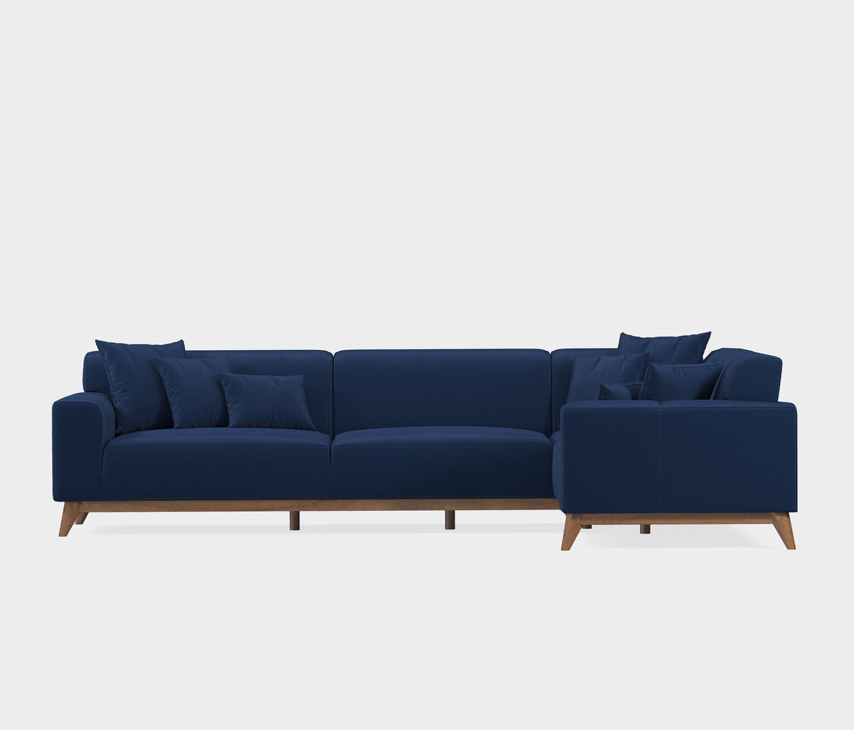 Netha Hoekbank met Slaapfunctie Rechts Mohair Look Marineblauw - foto 2