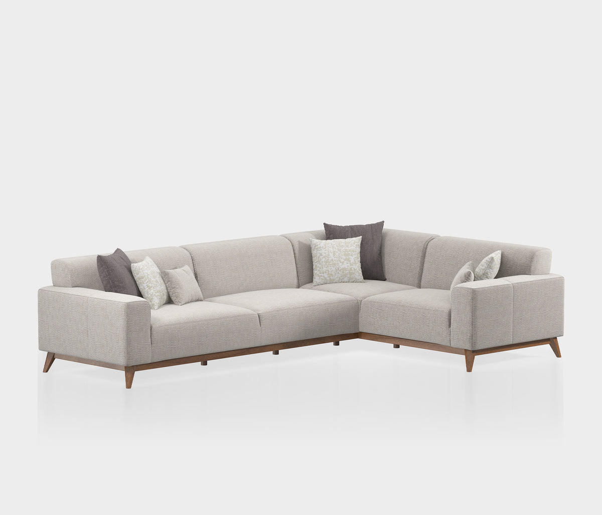 Netha Hoekbank met Slaapfunctie Rechts Linnen Look Creme