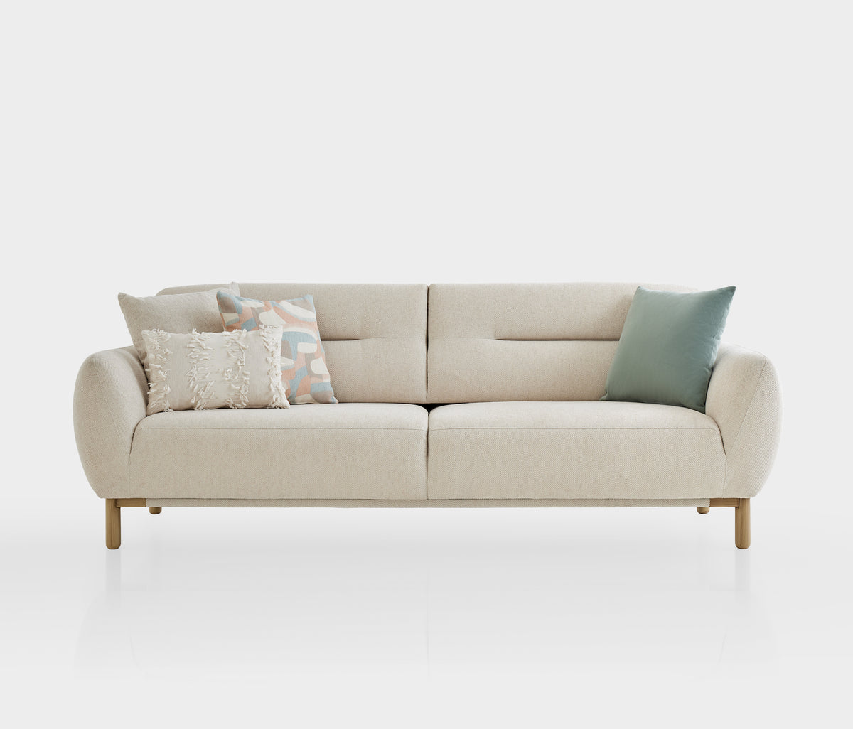 Perge 3-zitsbank met Slaapfunctie Chenille Creme