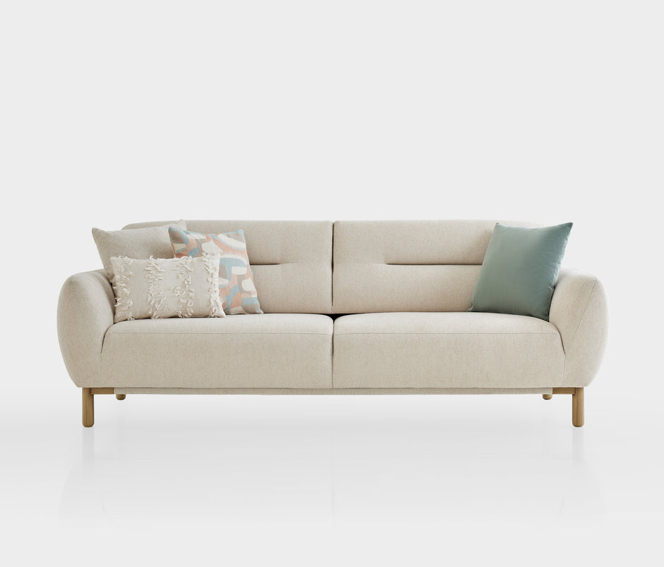 Perge 3-zitsbank met Slaapfunctie Chenille Creme