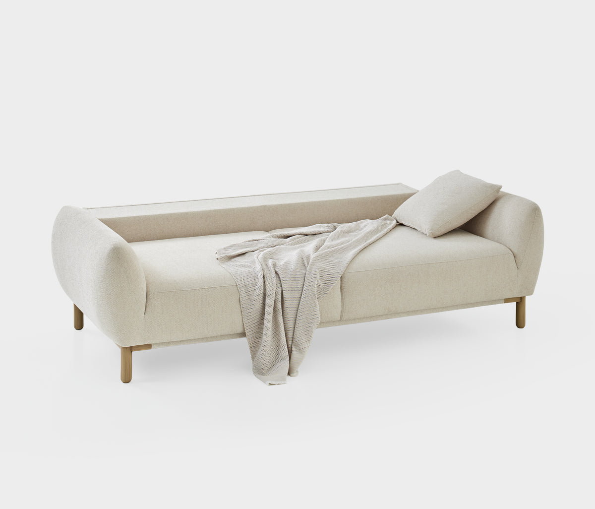Perge 3-zitsbank met Slaapfunctie Chenille Creme - foto 11