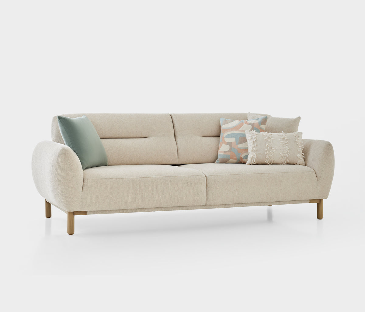 Perge 3-zitsbank met Slaapfunctie Chenille Creme - foto 8