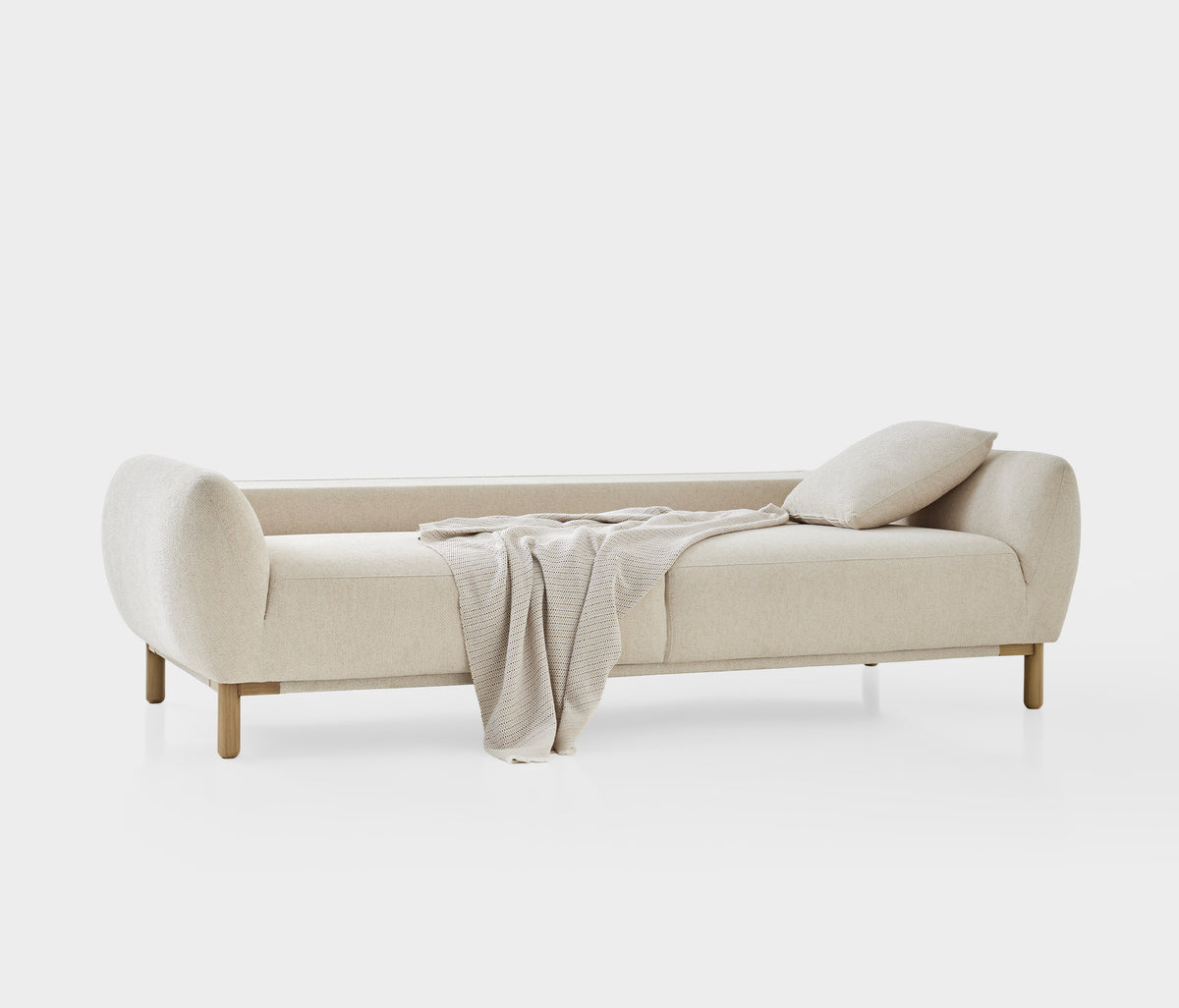 Perge 3-zitsbank met Slaapfunctie Chenille Creme - foto 9