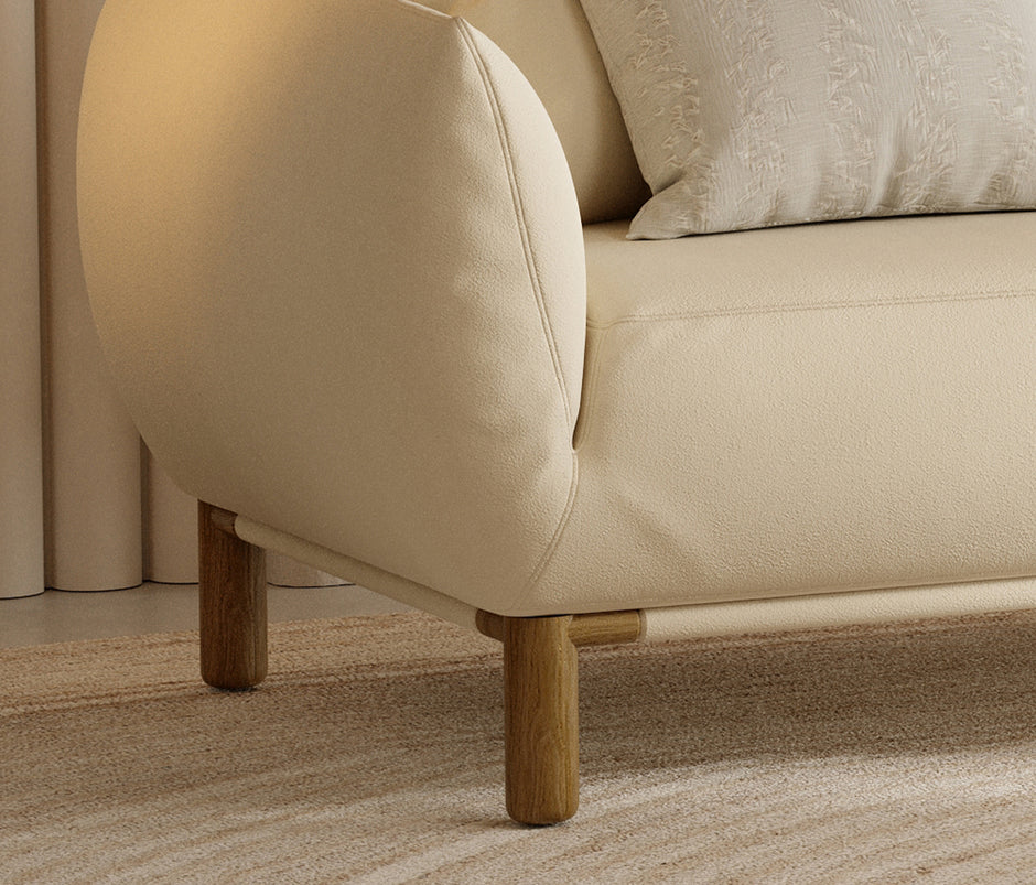 Perge 3-zitsbank met Slaapfunctie Fluweel Creme