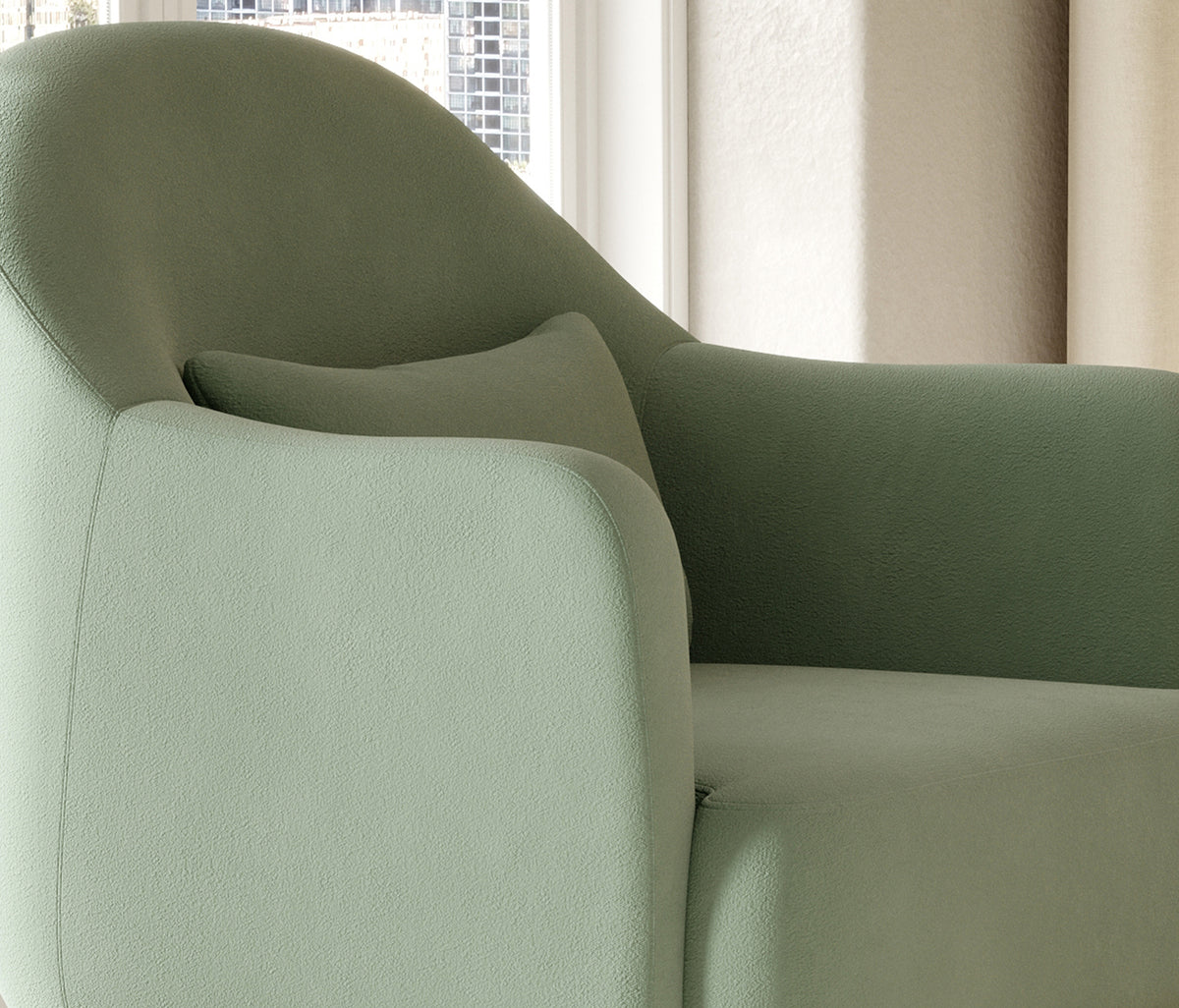 Perge Fauteuil Chenille Groen - foto 3