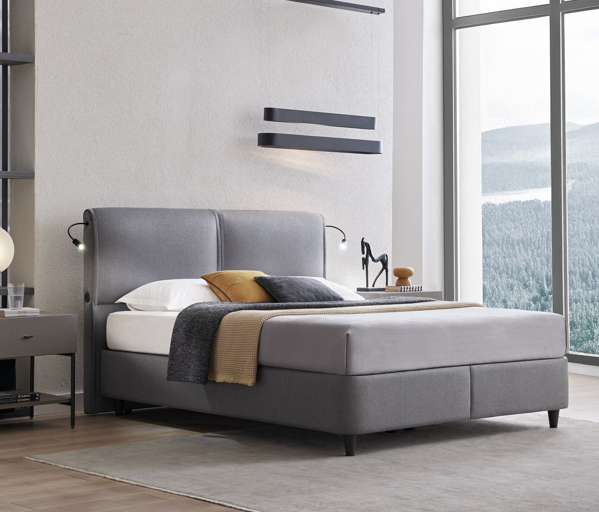 New Lotto & Adapt Rest 2'li Set Boxspring en Hoofdbord Grijs Y - foto 19