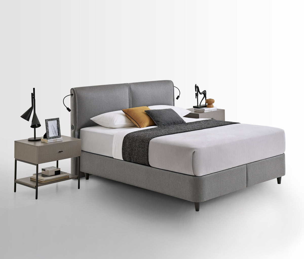 New Lotto & Adapt Rest 2'li Set Boxspring en Hoofdbord Grijs Y - foto 6