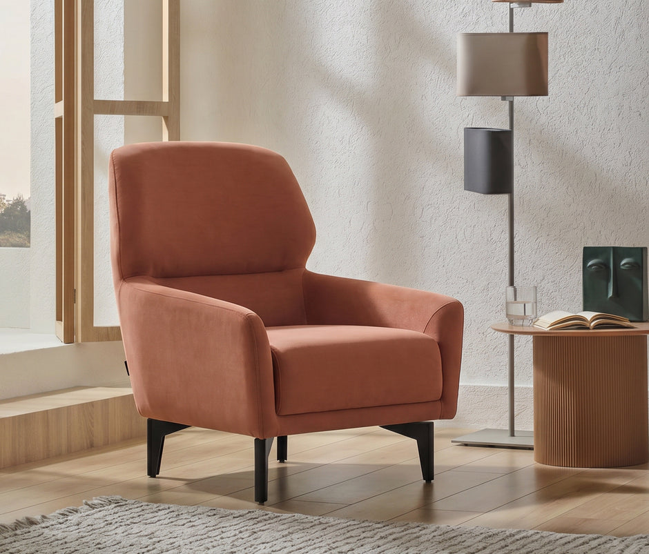 Hera Huisdiervriendelijke Fauteuil Fluweel Donkerzalm (13874924)