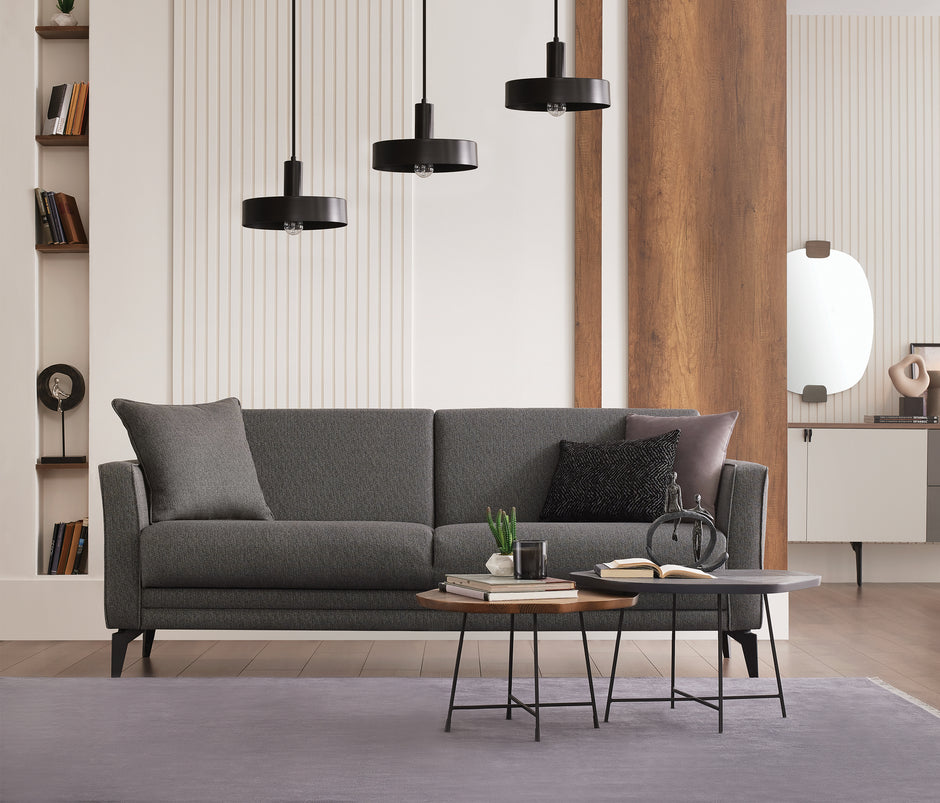 Forte Plus 3-zitsbank met Slaapfunctie Linnen Look