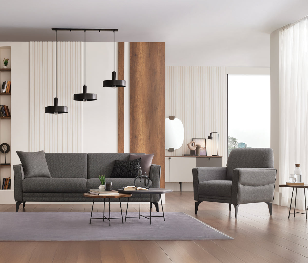 Forte Plus 3-zitsbank met Slaapfunctie Linnen Look - foto 3