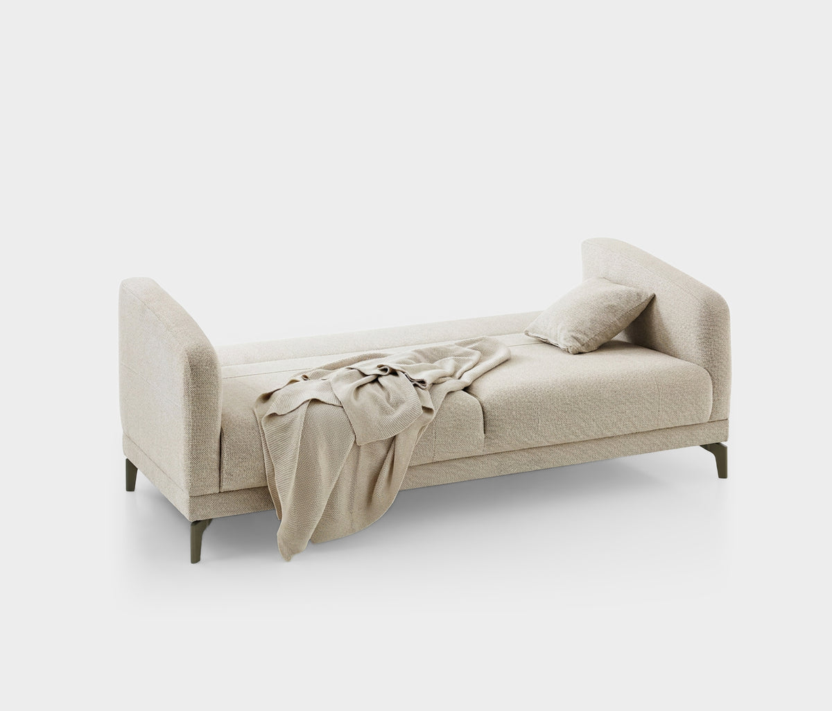 Marsana 3-zitsbank met Slaapfunctie Linnen Look Beige - foto 5