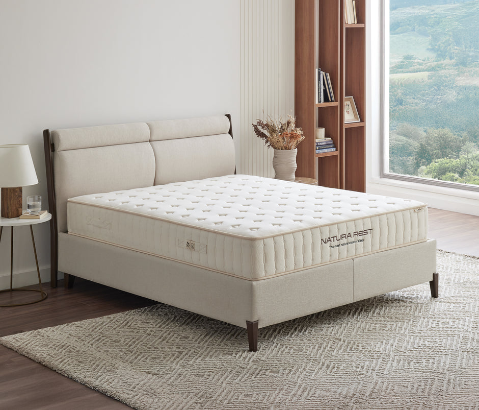 Natura Rest Matras & Ergonomic Matras, Boxspring en Hoofdbord 3-delige Set