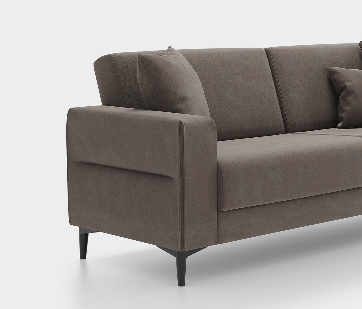 Briza Plus 3-zitsbank met Slaapfunctie Fluweel Taupe - foto 9