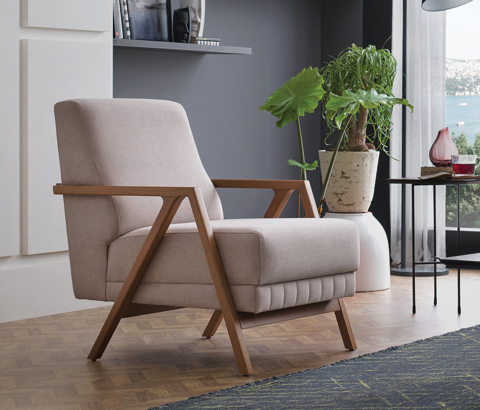 Pavia Huisdiervriendelijke Fauteuil Fluweel Ivoor