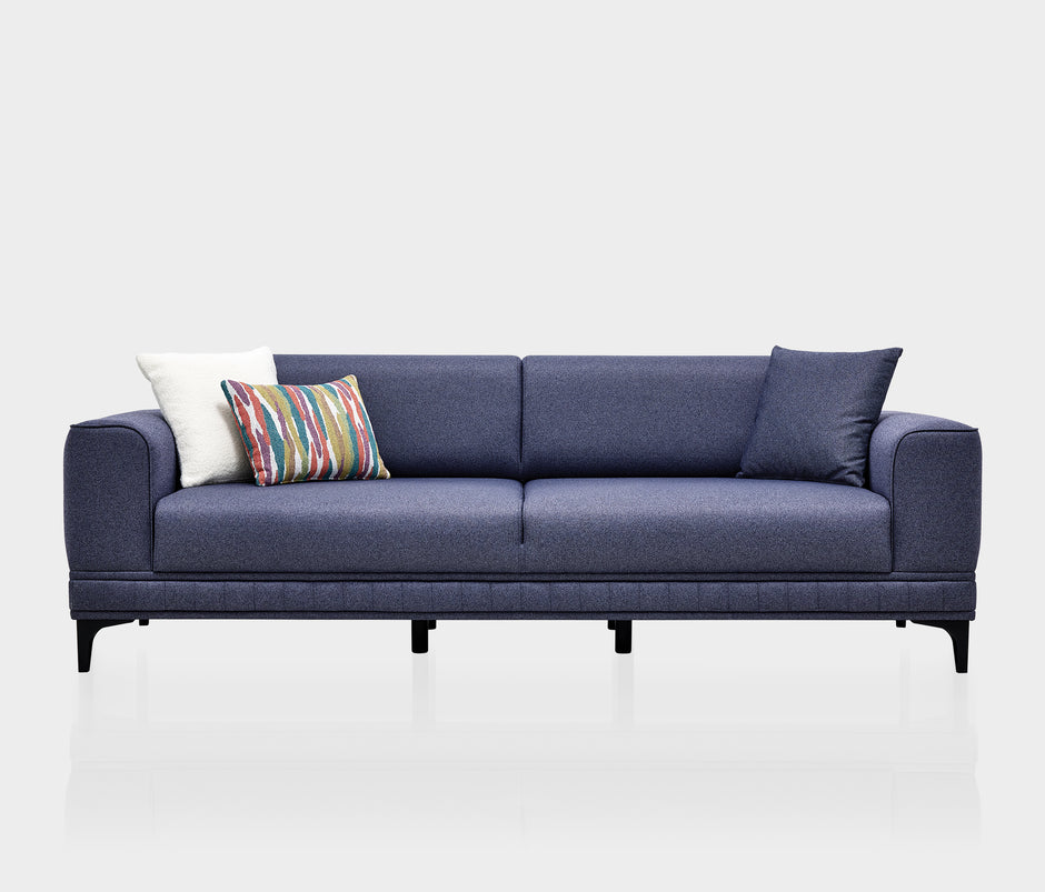 Pavia 3-zitsbank met Slaapfunctie Fluweel Marineblauw