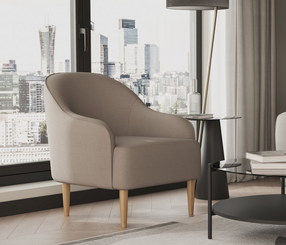 Aldea Fauteuil Linnen Look Zand