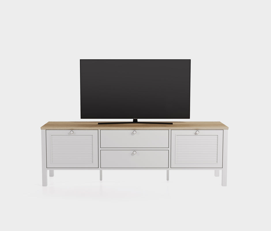 Marsell TV-meubel MDF Wit-Eiken 181x58x49 cm