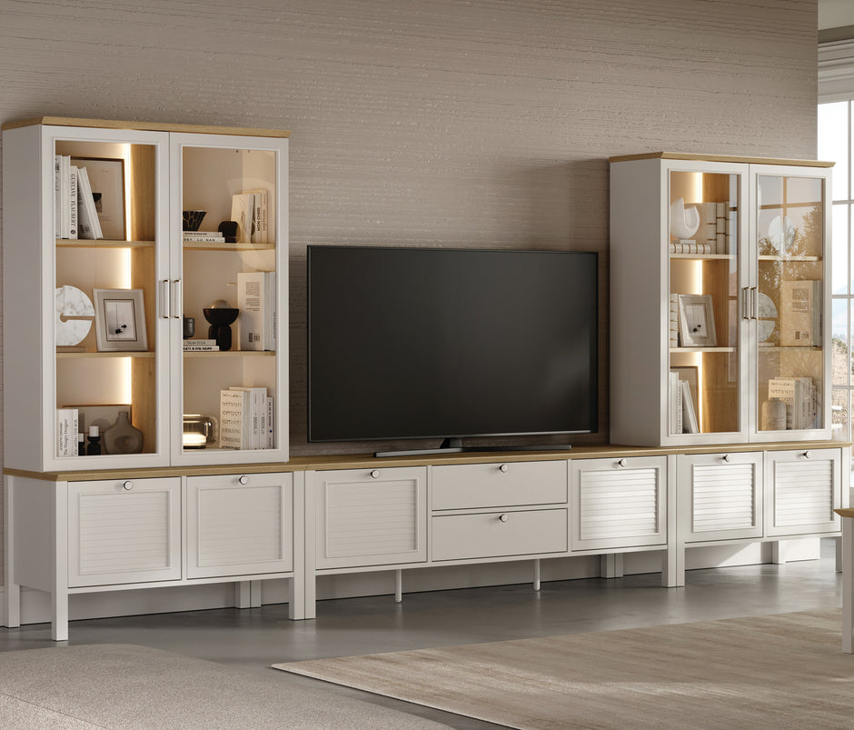 Marsell TV-meubel MDF Wit-Eiken 181x58x49 cm
