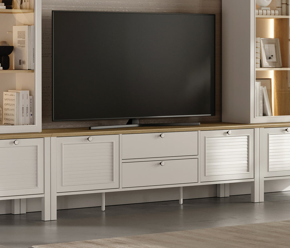Marsell TV-meubel MDF Wit-Eiken 181x58x49 cm