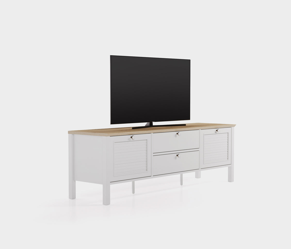 Marsell TV-meubel MDF Wit-Eiken 181x58x49 cm - foto 5
