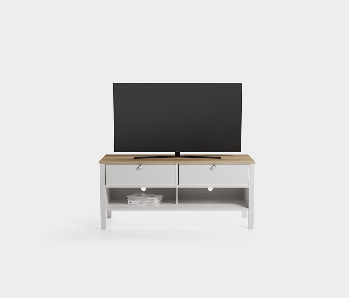 Marsell TV-meubel MDF Wit-Eiken 130x58x49 cm