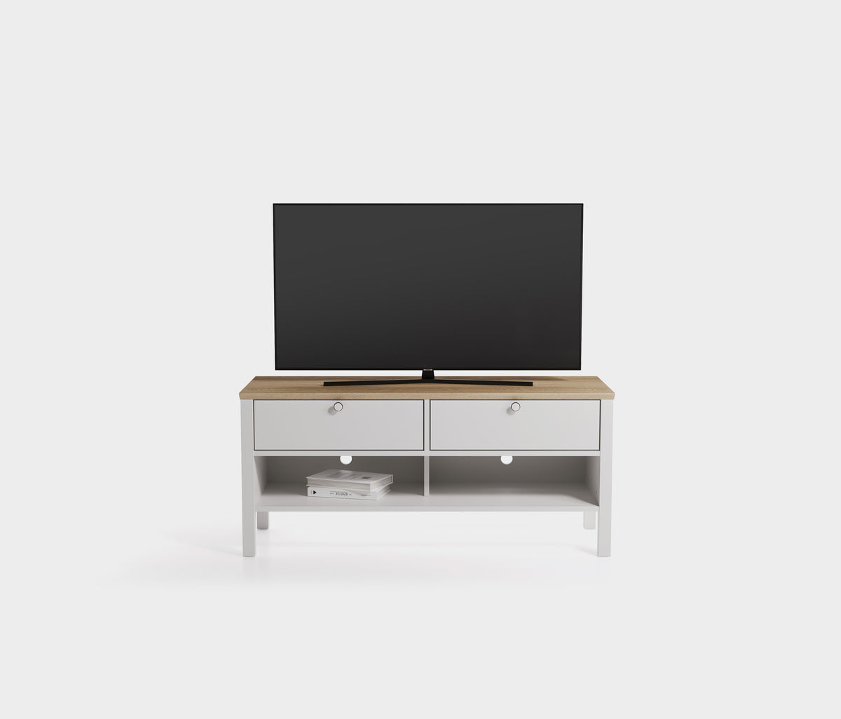 Marsell TV-meubel MDF Wit-Eiken 130x58x49 cm - foto 4