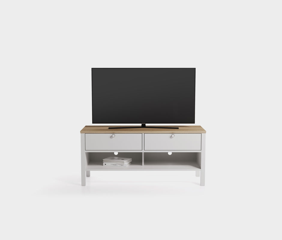 Marsell TV-meubel MDF Wit-Eiken 130x58x49 cm