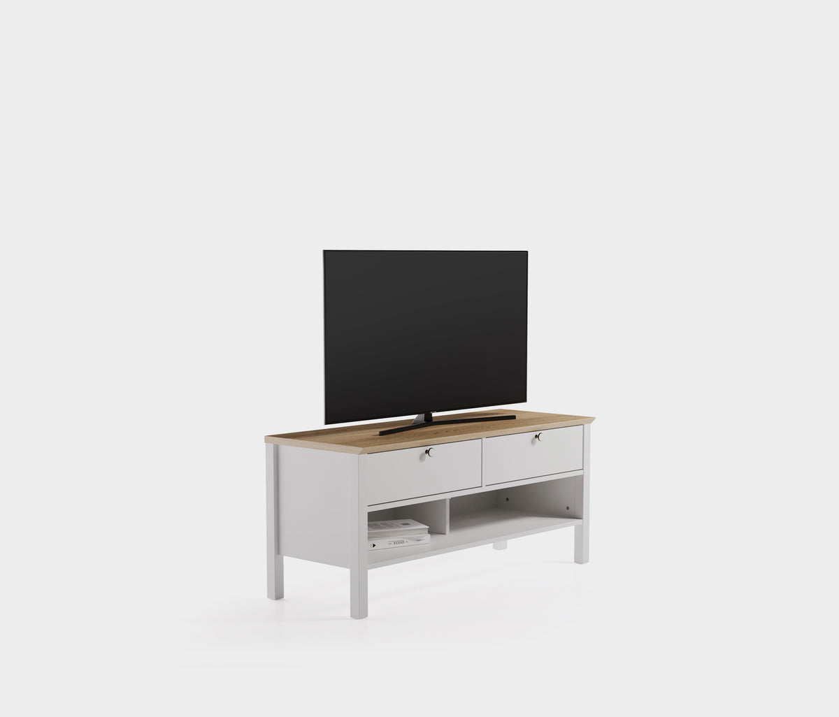 Marsell TV-meubel MDF Wit-Eiken 130x58x49 cm - foto 5