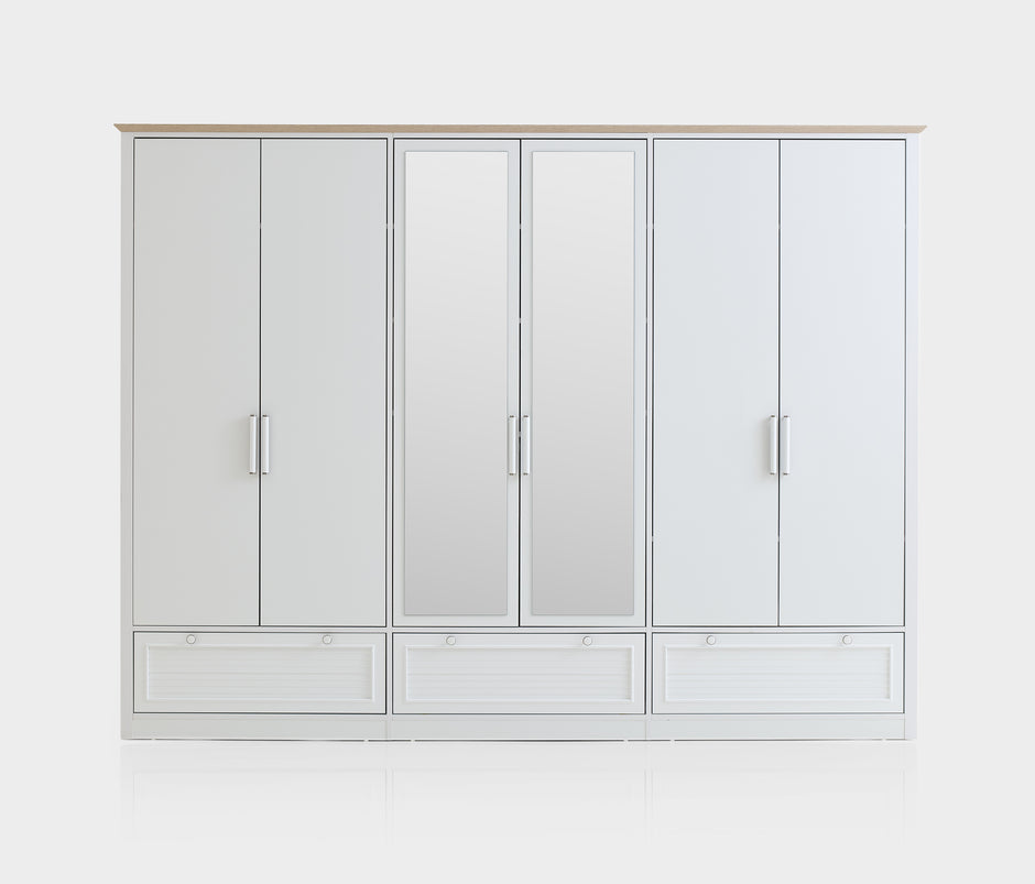 Marsell Kledingkast 6-deurs met Lades MDF