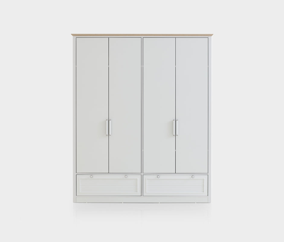 Marsell Kledingkast 4-deurs met Lades MDF