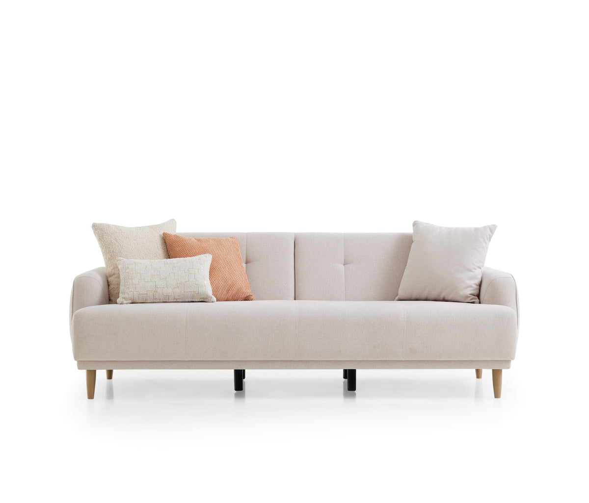 Novas 3-zitsbank met Slaapfunctie Chenille Creme