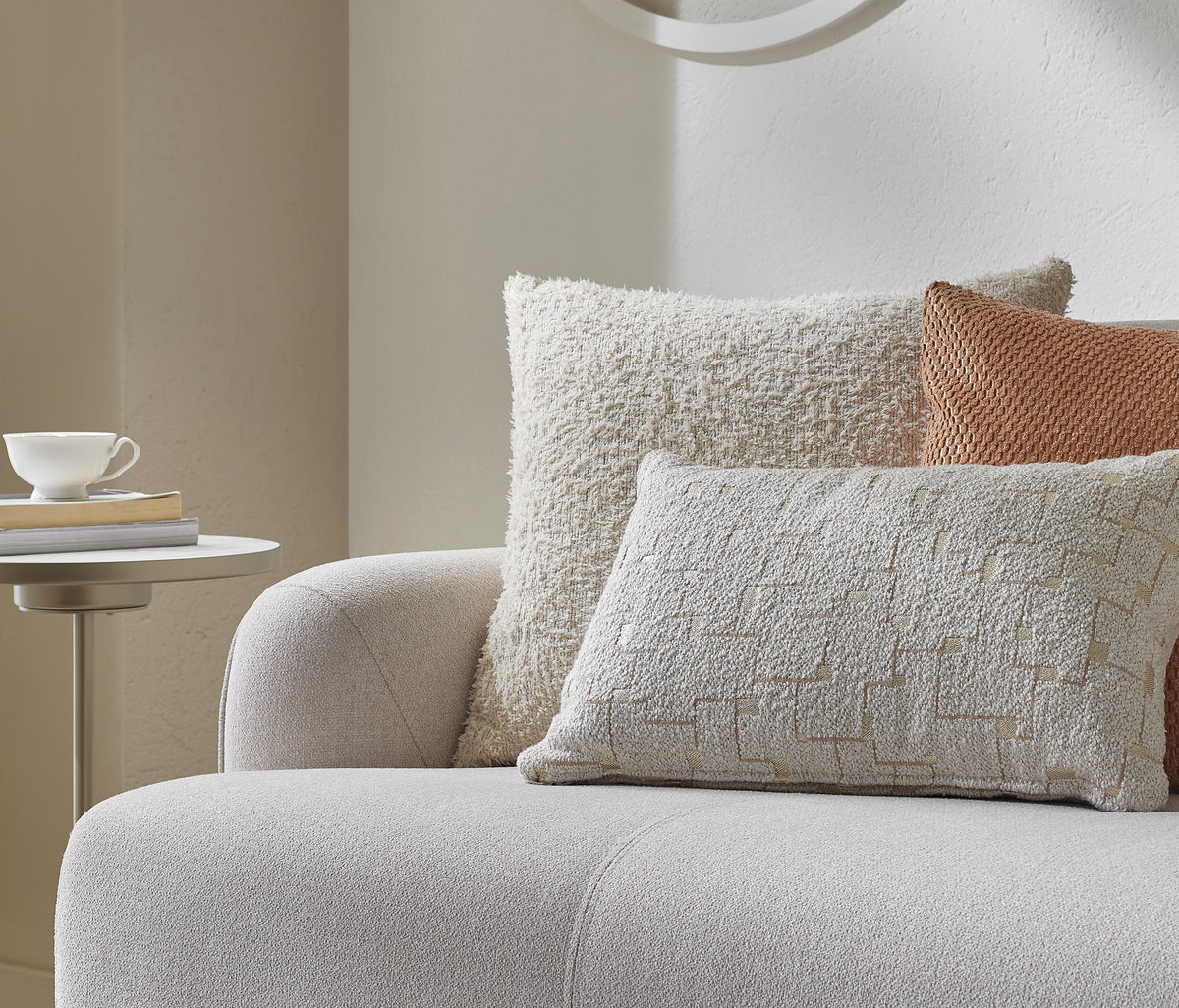 Novas 3-zitsbank met Slaapfunctie Chenille Creme - foto 4