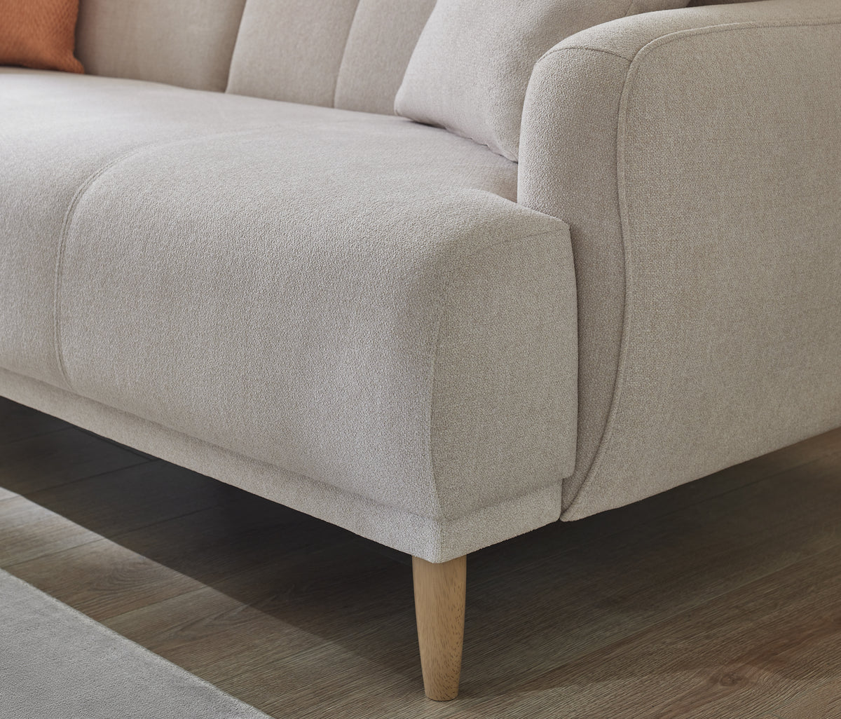 Novas 3-zitsbank met Slaapfunctie Chenille Creme - foto 5