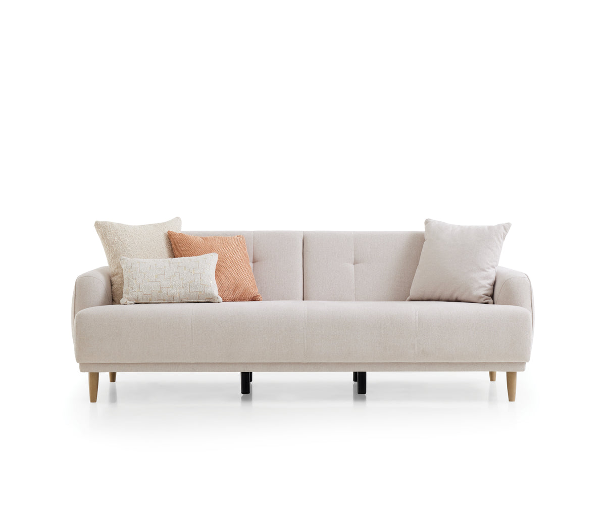 Novas 3-zitsbank met Slaapfunctie Chenille Creme - foto 6
