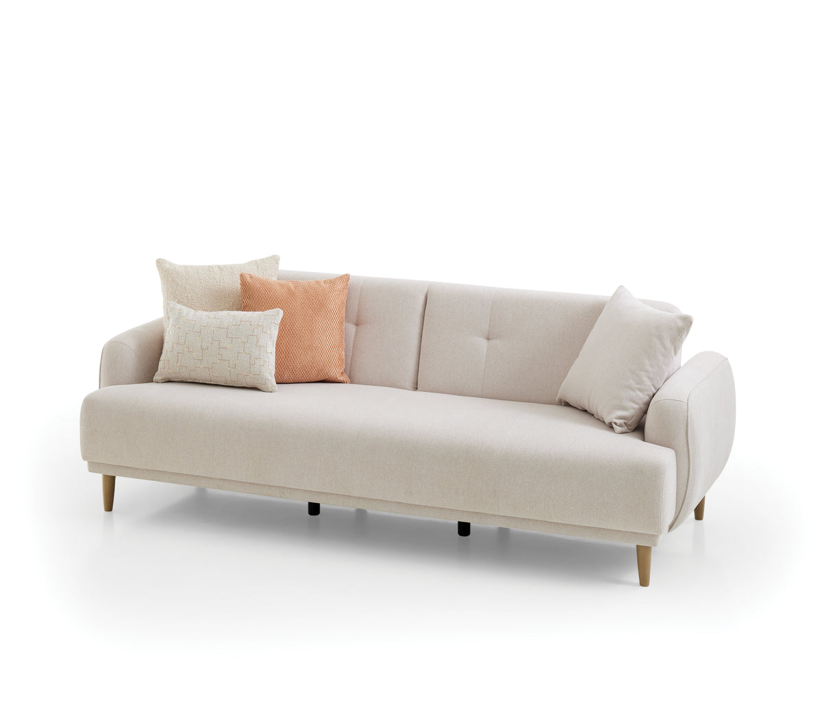 Novas 3-zitsbank met Slaapfunctie Chenille Creme - foto 7