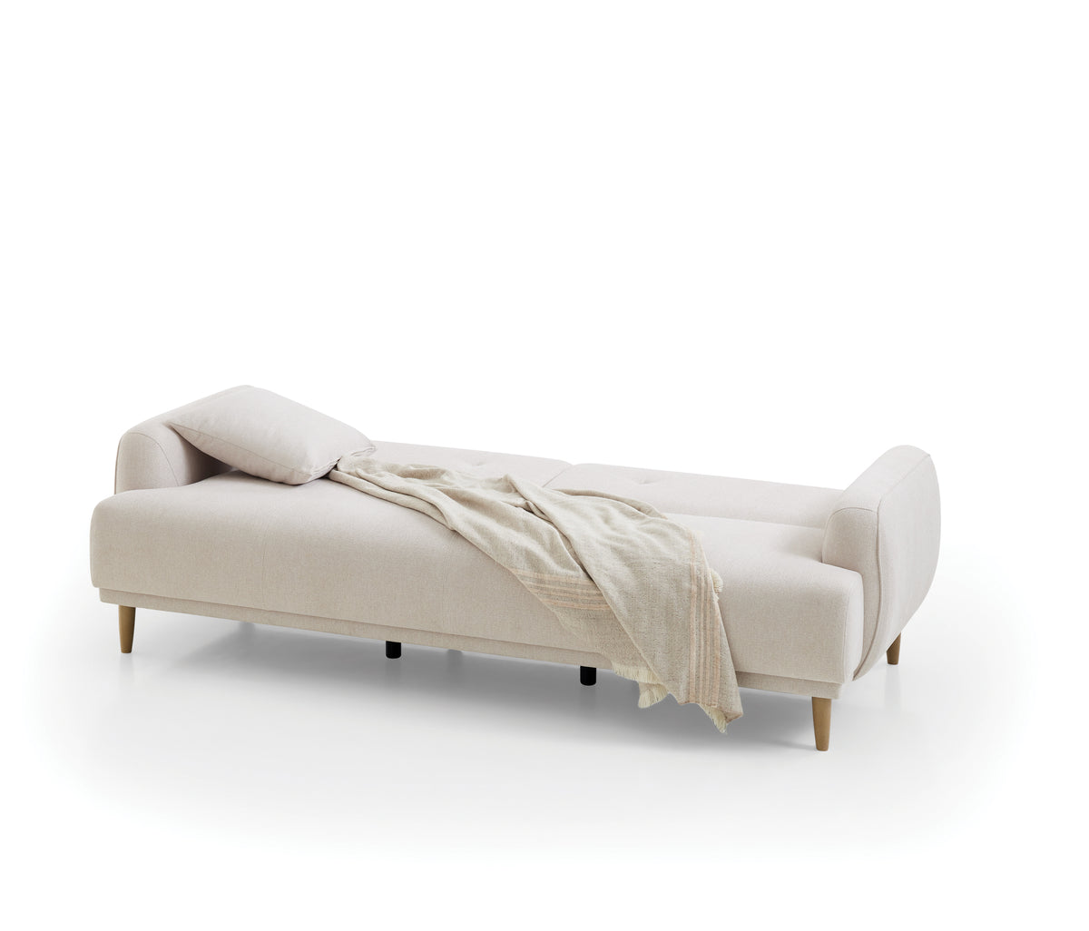Novas 3-zitsbank met Slaapfunctie Chenille Creme - foto 8