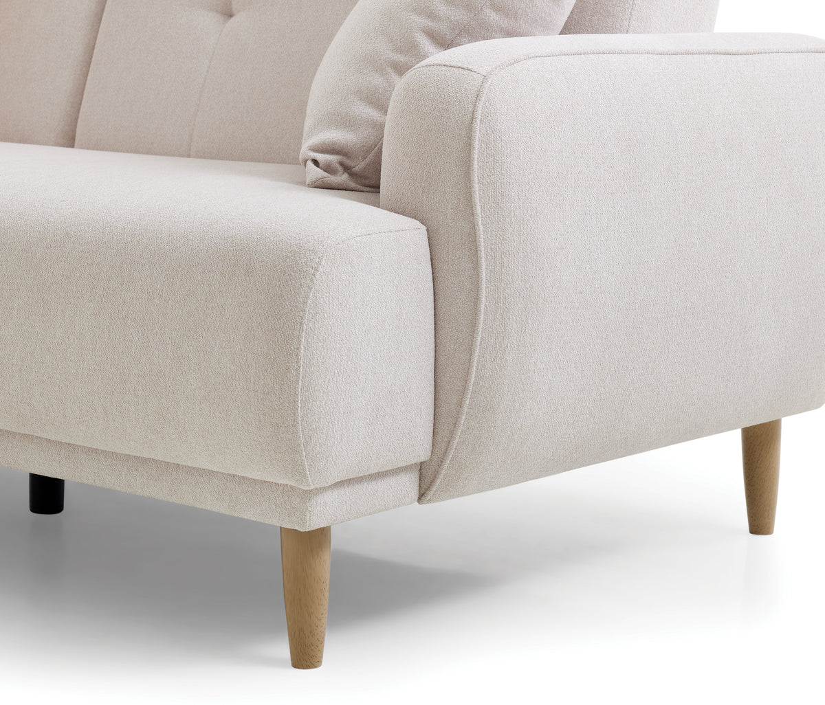 Novas 3-zitsbank met Slaapfunctie Chenille Creme - foto 9