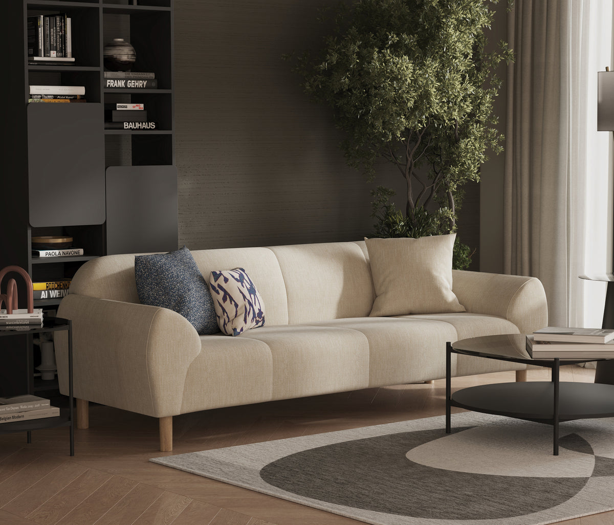 Segura 3-zitsbank met Slaapfunctie Linnen Look Beige - foto 3