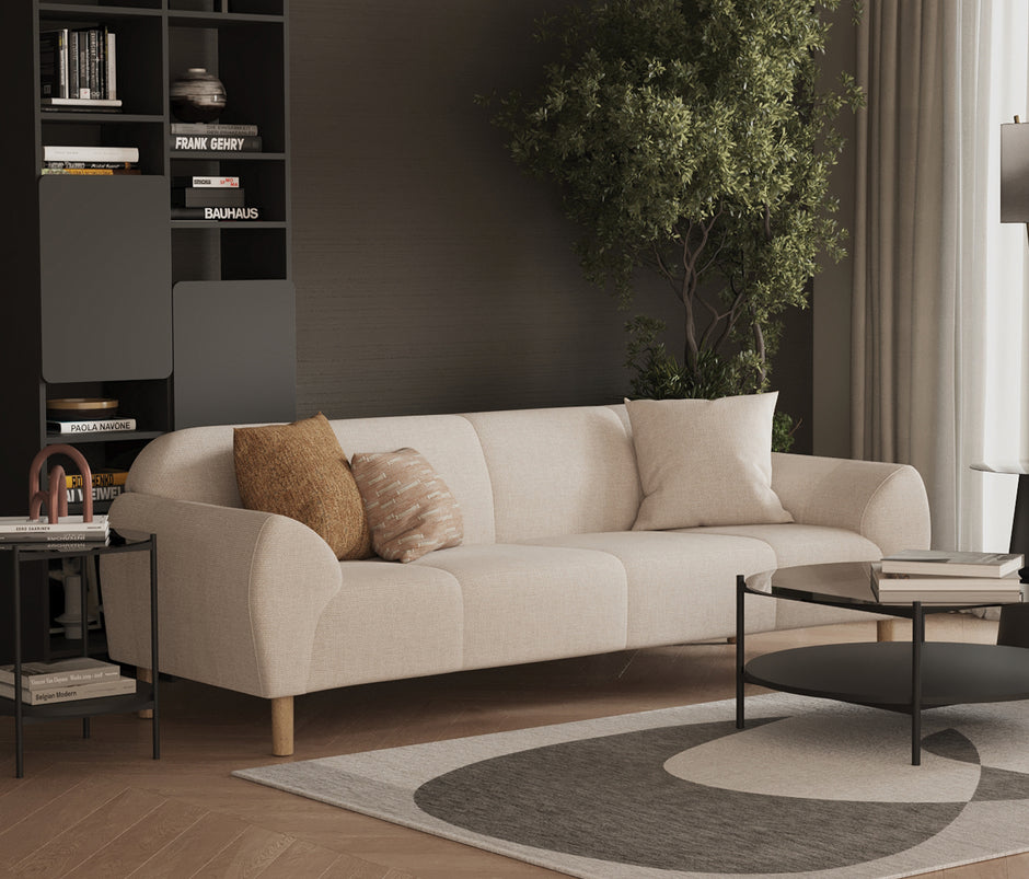 Segura 3-zitsbank met Slaapfunctie Linnen Look